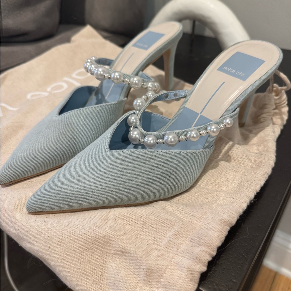 Dolce Vita Blue Heels with Crystal Embellishments - Picture 3 of 3